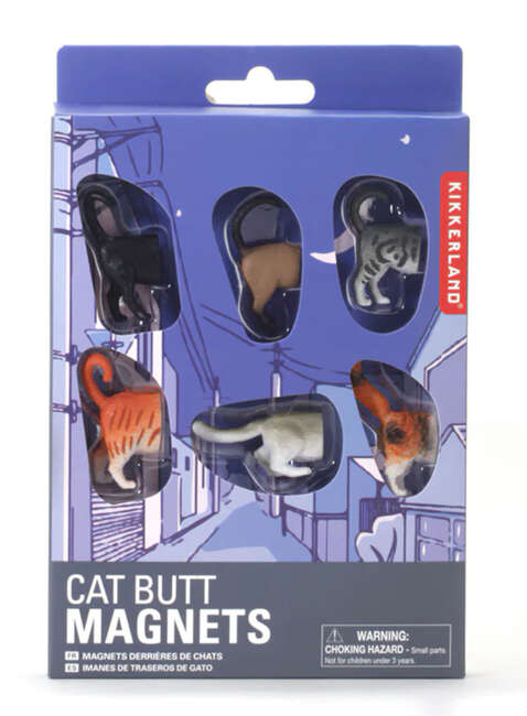 Sześć magnesów ogon kota Kikkerland Cat Butt Magnets