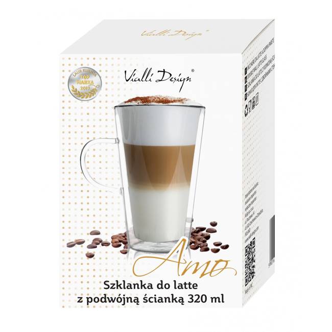 Szklanka do latte z podwójną ścianką Vialli Design Amo 320 ml