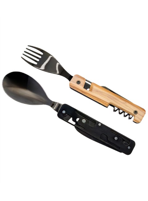 Sztućce Akinod Multifunction Cutlery 13H25 - black / olive wood