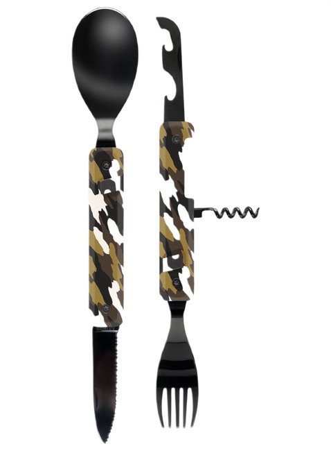 Sztućce Akinod Multifunction Cutlery 13H25 - green camo