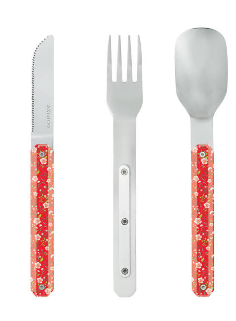 Sztućce magnetyczne Akinod Straight Cutlery 12H34 - helianthemum red