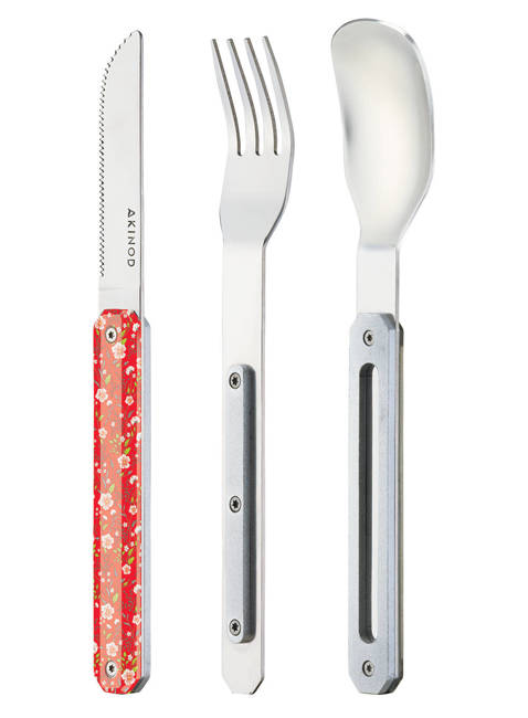 Sztućce magnetyczne Akinod Straight Cutlery 12H34 - helianthemum red