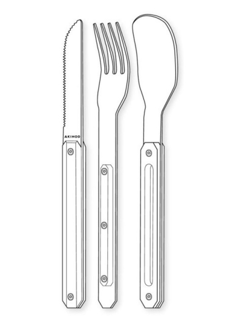 Sztućce magnetyczne Akinod Straight Cutlery 12H34 - helianthemum red