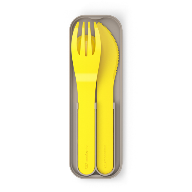Sztućce z plastiku biodegradowalne Monbento MB Pocket Color - yellow
