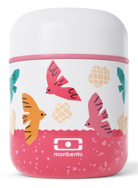 Termiczny lunchbox Monbento MB Capsule 280 ml - pink / birds