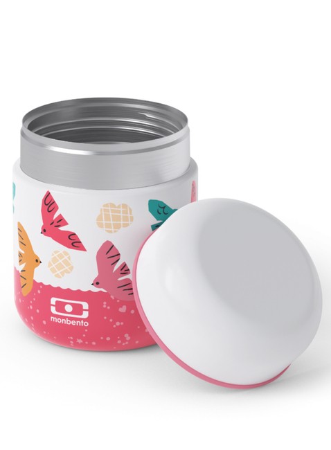 Termiczny lunchbox Monbento MB Capsule 280 ml - pink / birds