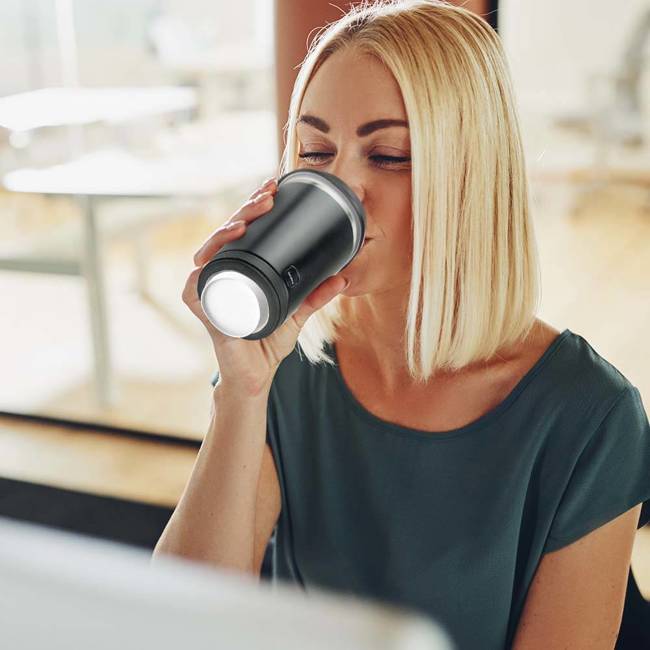 Termiczny pojemnik na kubek Asobu Insulated Cofee Kuzie - silver