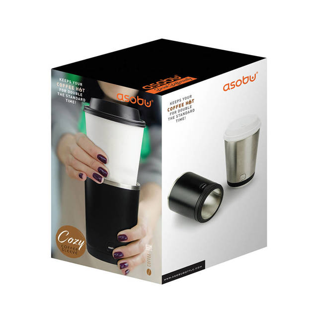 Termiczny pojemnik na kubek Asobu Insulated Cofee Kuzie - silver