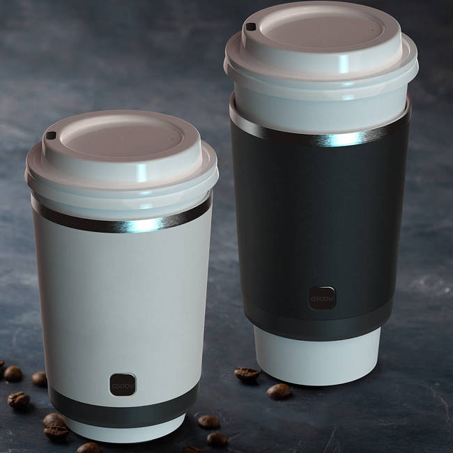 Termiczny pojemnik na kubek Asobu Insulated Cofee Kuzie - silver