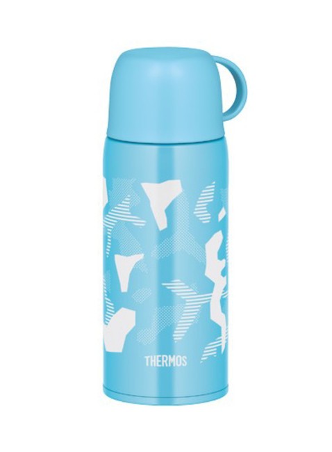 Termos dziecięcy z dwiema nakrętkami Thermos 2-Way Lid Bottle 0,6 l with Pouch - blue / white