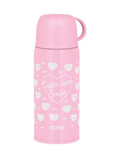 Termos dziecięcy z dwiema nakrętkami Thermos 2-Way Lid Bottle 0,6 l with Pouch - pink / white