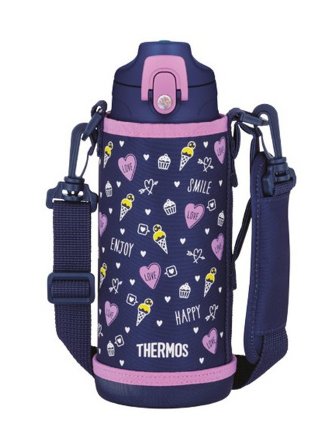 Termos dziecięcy z dwiema nakrętkami Thermos 2-Way Lid Bottle 0,8 l with Pouch - blue / pink