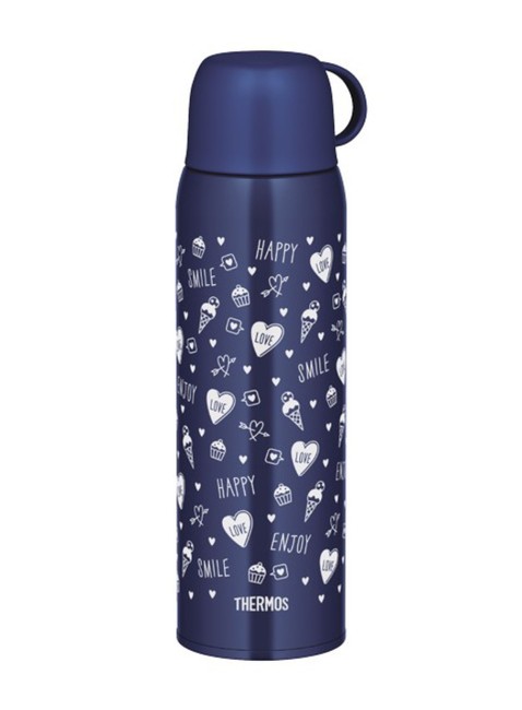 Termos dziecięcy z dwiema nakrętkami Thermos 2-Way Lid Bottle 1 l with Pouch - navy / green