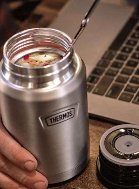 Termos obiadowy z łyżką Thermos Icon™ Food Jar 0,47 l - matte stainless steel