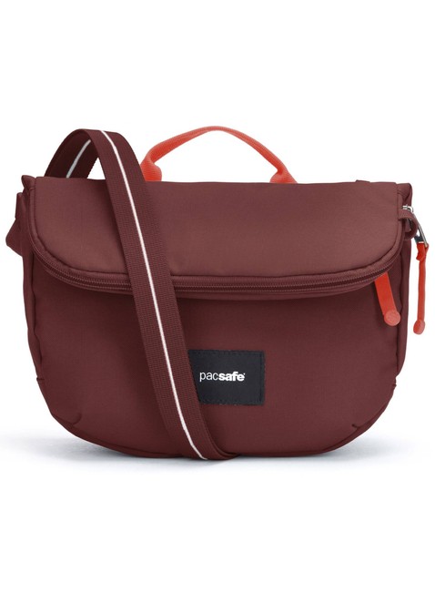 Torba antykradzieżowa z klapą Pacsafe GO Saddle Crossbody - garnet red