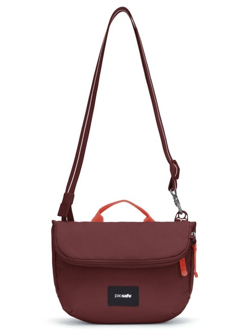 Torba antykradzieżowa z klapą Pacsafe GO Saddle Crossbody - garnet red