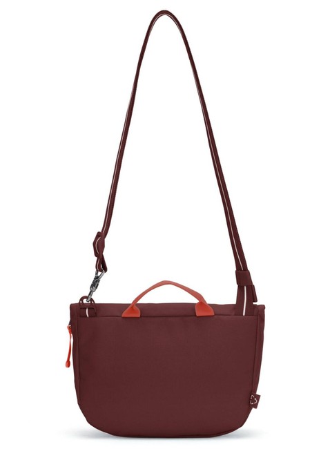 Torba antykradzieżowa z klapą Pacsafe GO Saddle Crossbody - garnet red