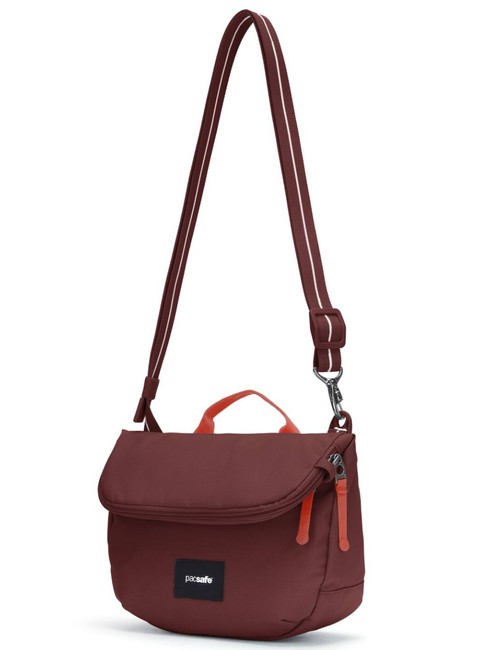 Torba antykradzieżowa z klapą Pacsafe GO Saddle Crossbody - garnet red