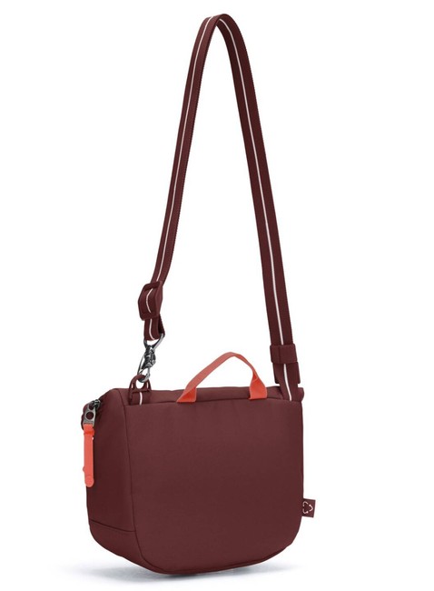 Torba antykradzieżowa z klapą Pacsafe GO Saddle Crossbody - garnet red