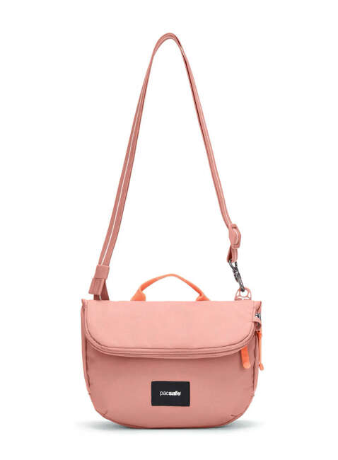 Torba antykradzieżowa z klapą Pacsafe GO Saddle Crossbody - rose