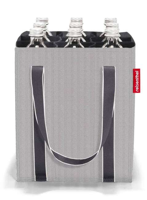 Torba na butelki z przegrodami Reisenthel Bottlebag - herringbone grey