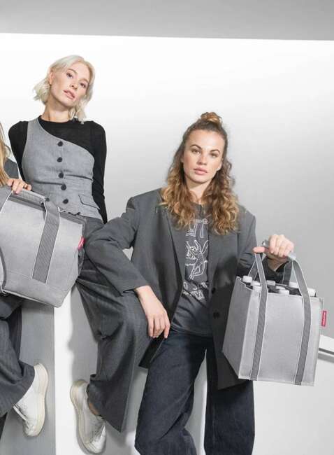 Torba na butelki z przegrodami Reisenthel Bottlebag - herringbone grey