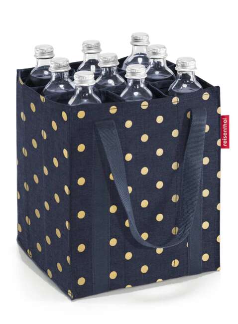 Torba na butelki z przegrodami Reisenthel Bottlebag - metallic dots blue