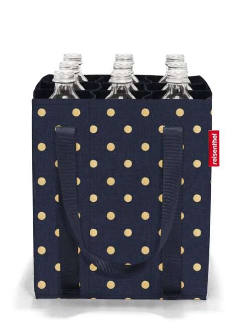 Torba na butelki z przegrodami Reisenthel Bottlebag - metallic dots blue