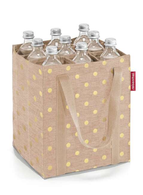 Torba na butelki z przegrodami Reisenthel Bottlebag - metallic dots coffee