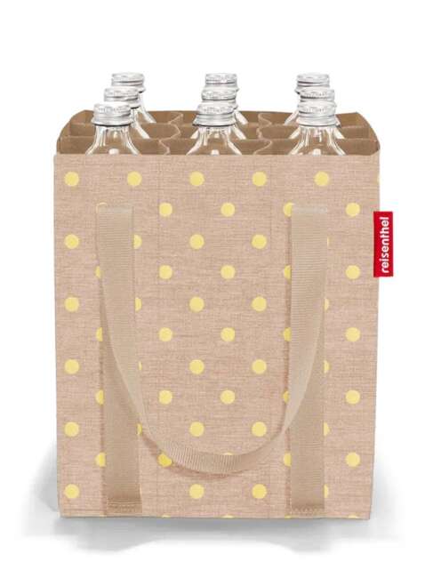 Torba na butelki z przegrodami Reisenthel Bottlebag - metallic dots coffee