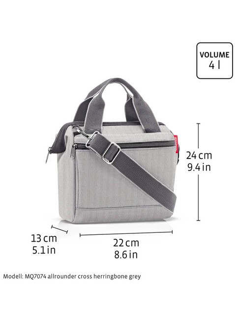 Torba na ramię Reisenthel Allrounder Cross - herringbone grey