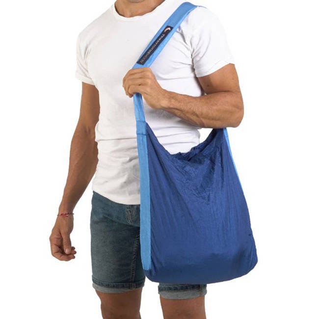 Torba na zakupy składana Eco Bag M Ticket To The Moon - royal blue / light blue