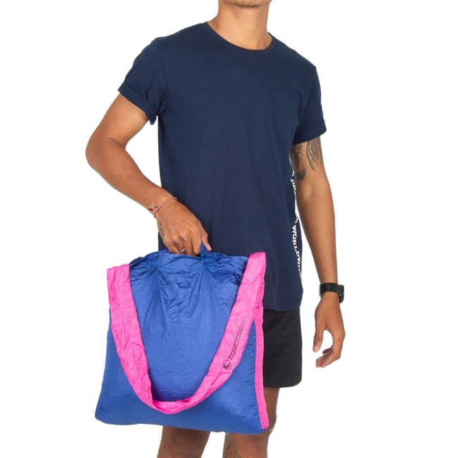 Torba na zakupy składana Eco Bag M Ticket To The Moon - royal blue / pink