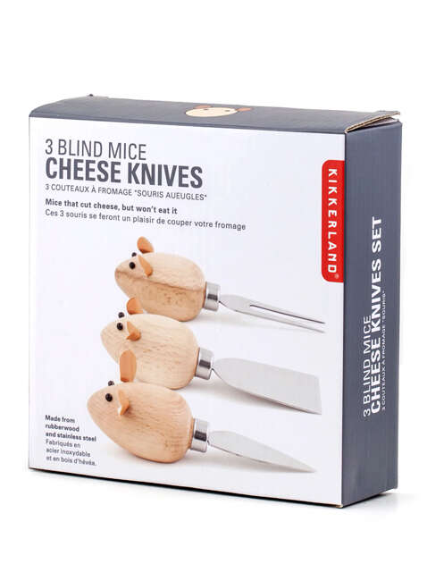 Trzy noże Myszki Kikkerland Mouse Cheese Knives