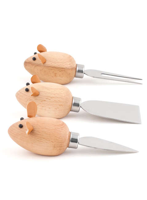 Trzy noże Myszki Kikkerland Mouse Cheese Knives