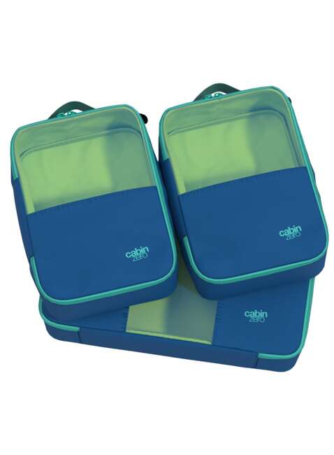 Trzy organizer na odzież CabinZero Lux Packing Cubes Set - capri blue