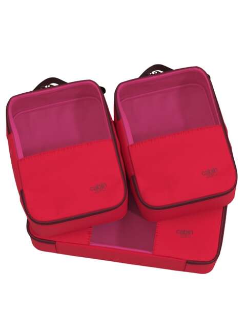 Trzy organizer na odzież CabinZero Lux Packing Cubes Set - cranberry