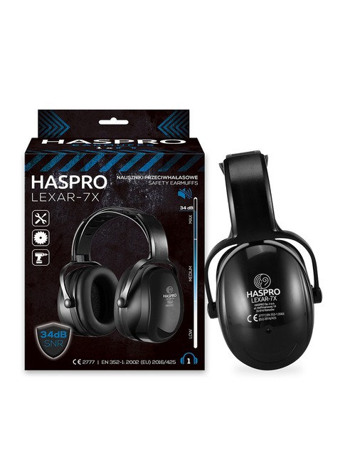 Uniwersalne nauszniki ochronne Haspro Lexar 7X Safety Earmuffs - black