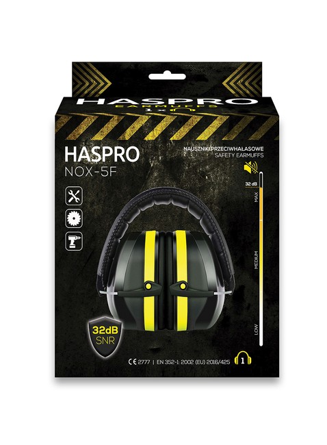 Uniwersalne nauszniki ochronne Haspro Nox 5F Safety Earmuffs - black