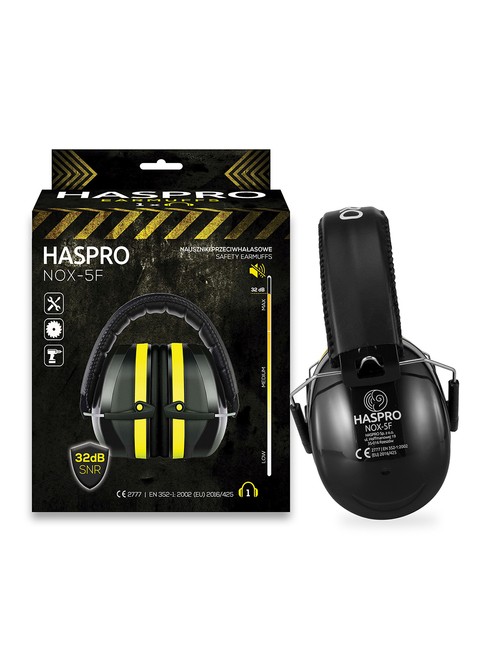 Uniwersalne nauszniki ochronne Haspro Nox 5F Safety Earmuffs - black