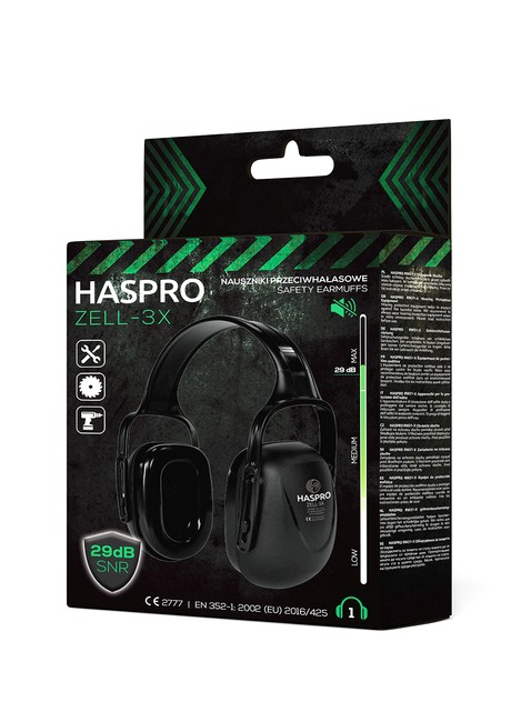 Uniwersalne nauszniki ochronne Haspro Zell 3X Safety Earmuffs - black