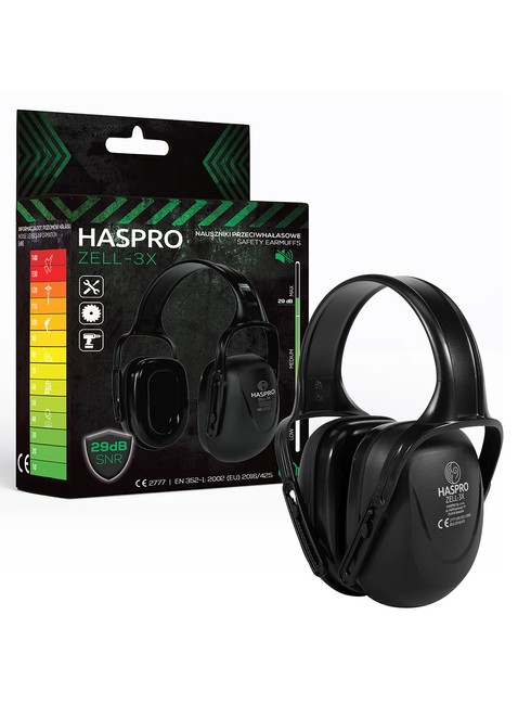 Uniwersalne nauszniki ochronne Haspro Zell 3X Safety Earmuffs - black