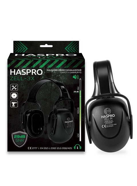 Uniwersalne nauszniki ochronne Haspro Zell 3X Safety Earmuffs - black