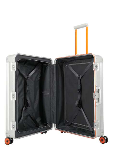 Walizka aluminiowa duża Travelite Next 75 Years Edition - silver / orange