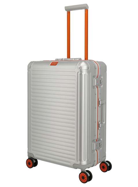 Walizka aluminiowa średnia Travelite Next 75 Years Edition - silver / orange