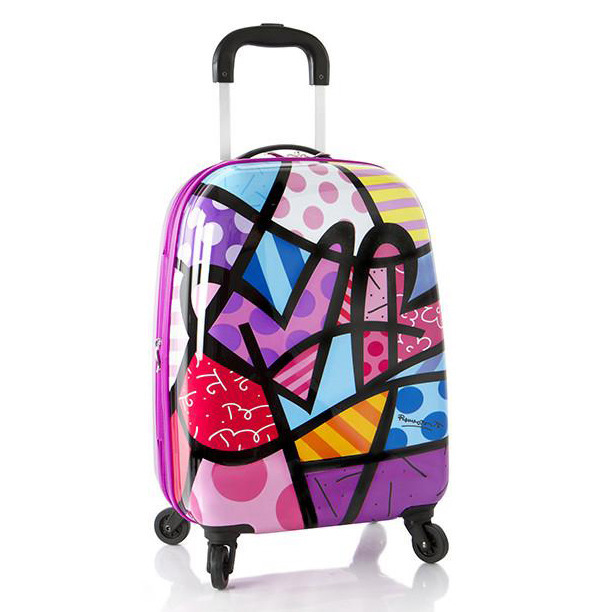 Walizka dla dzieci Heys Britto Tween Spinner Luggage - Purple Hearts