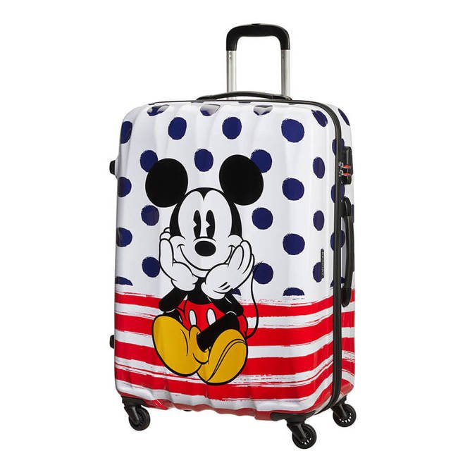 Walizka duża American Tourister Disney Legends - Mickey blue dots