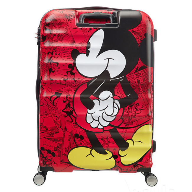 Walizka duża American Tourister Wavebreaker Disney - Mickey comics red
