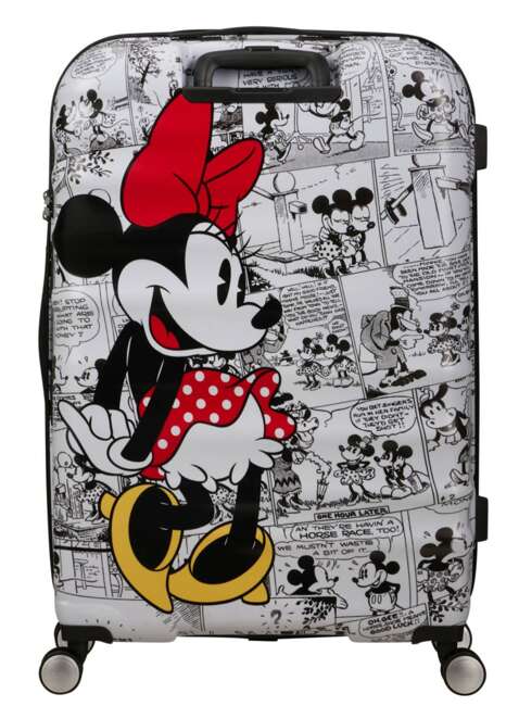 Walizka duża American Tourister Wavebreaker Disney - Minnie comics white