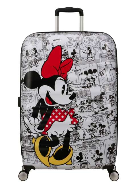 Walizka duża American Tourister Wavebreaker Disney - Minnie comics white